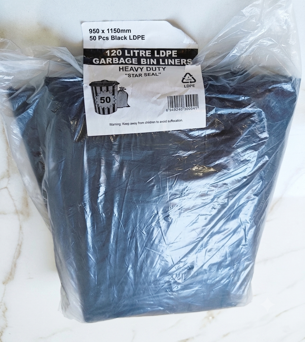 120L Heavy Duty Garbage Bag - 50 Pack